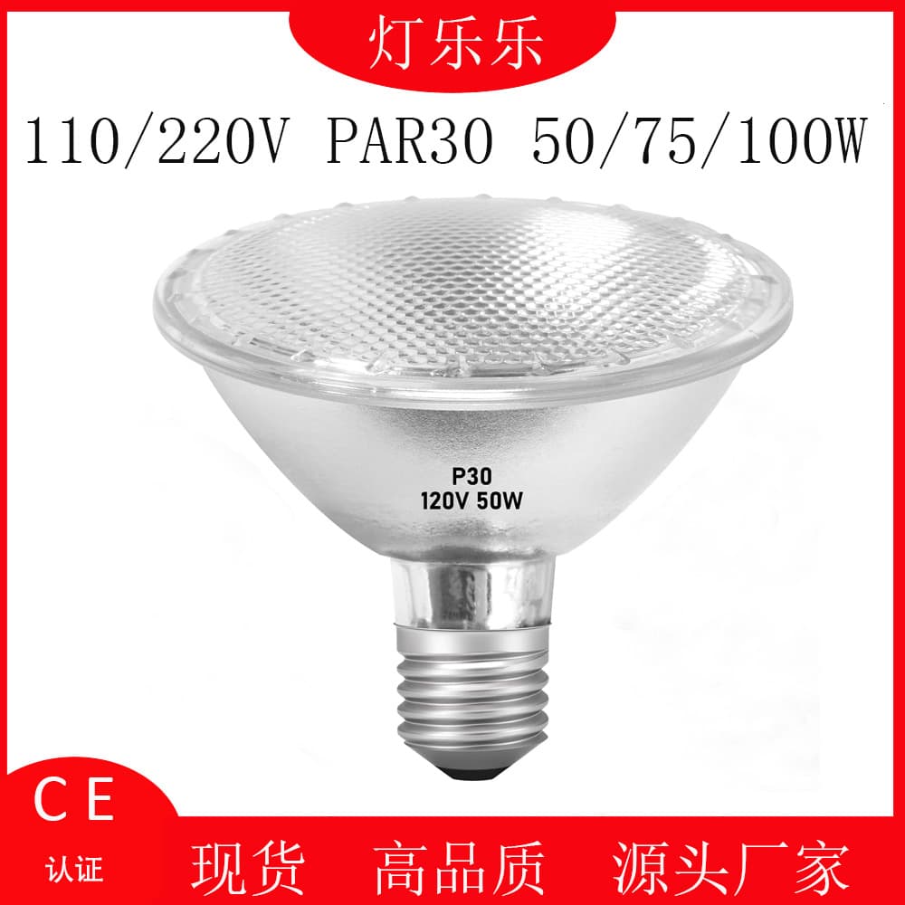 PAR30 Halogen Lamps Factory Direct 120V 220V 50W 75W 100W PAR30 Glass Reflector