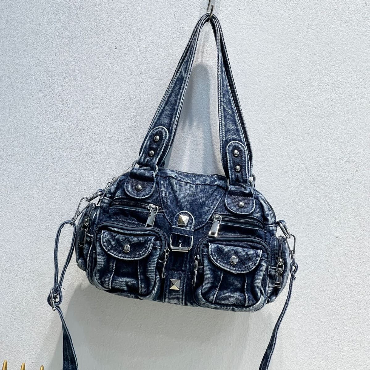 New cross-border washed denim bag bag women's European and American fashion shoulder crossbody bag casual women's tote bag