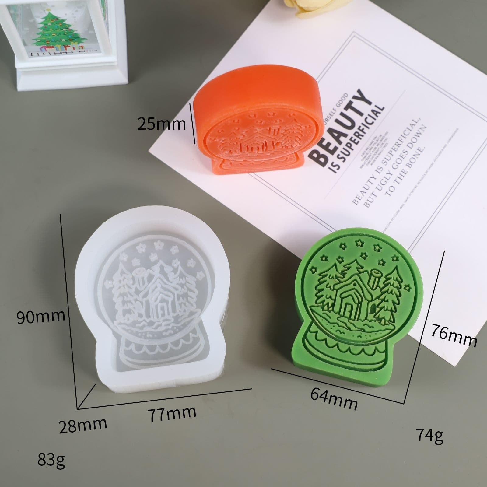 Christmas Series Squishy Mold DIY Baking Cake Mold Cartoon Figure Aromatherapy Candle Gypsum Silicone Mold