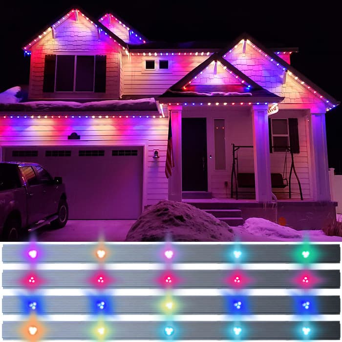 North America Popular 12V 24V RGBW Track Light 30mm Point Light Source Christmas Holiday Decorative House Outline Light