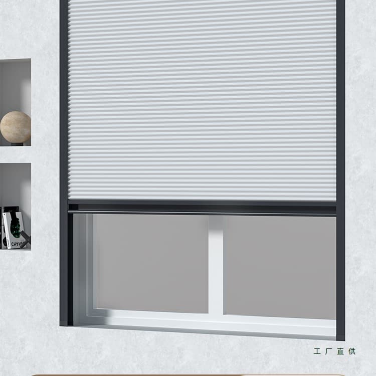 Push-Pull Recessed Honeycomb Blind, Full Blackout Cellular Blind, Invisible Folding Door Curtain, Sunshade, Air Conditioning Partition Curtain