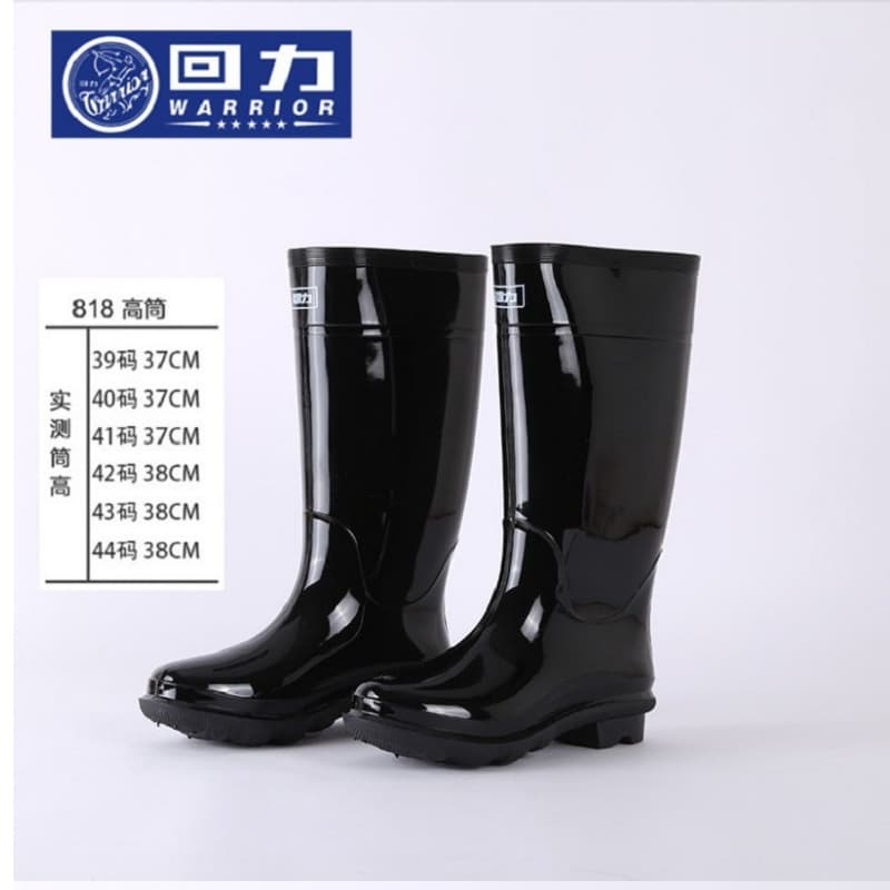 Genuine Shanghai Warrior Rain Boots 818 High-Cut Mid-Cut Men's Rain Boots Anti-Slip Wear-Resistant Thickened Labor Protection Water Boots Wholesale