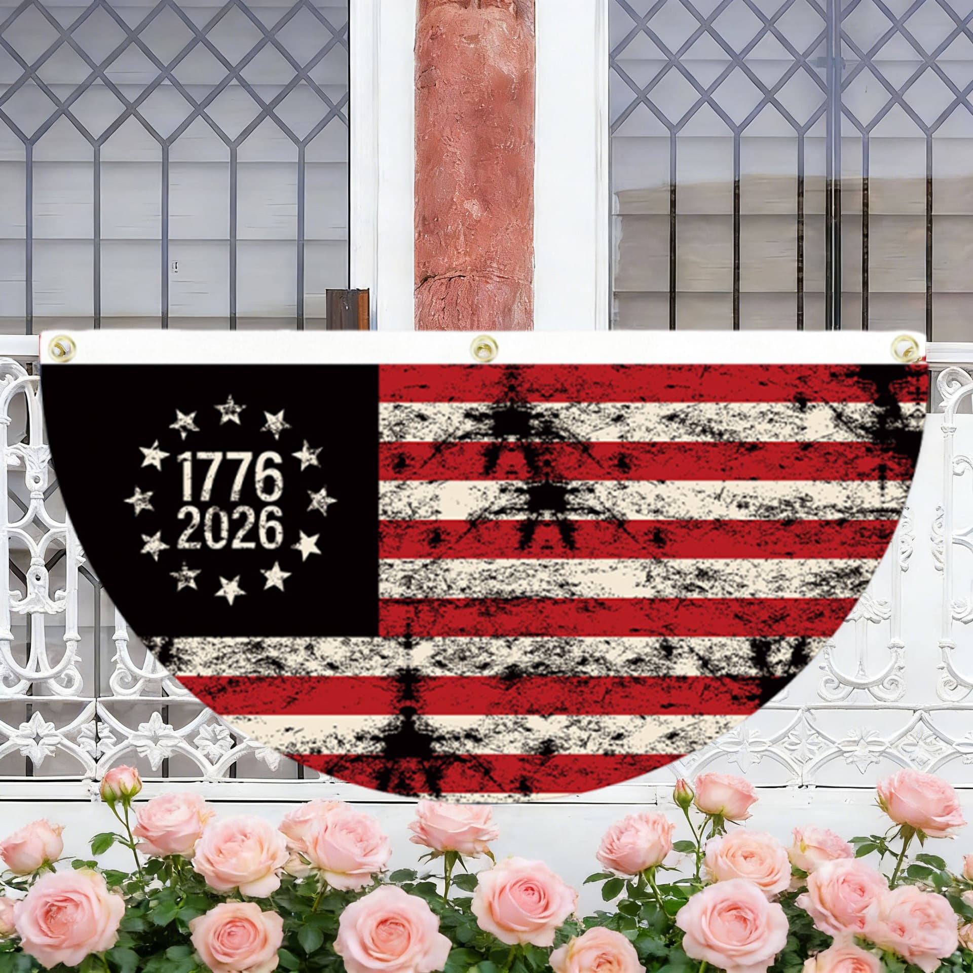Cross-border Source USA 250th Anniversary Half-Circle Flag Custom 250 Years America Decoration Setup