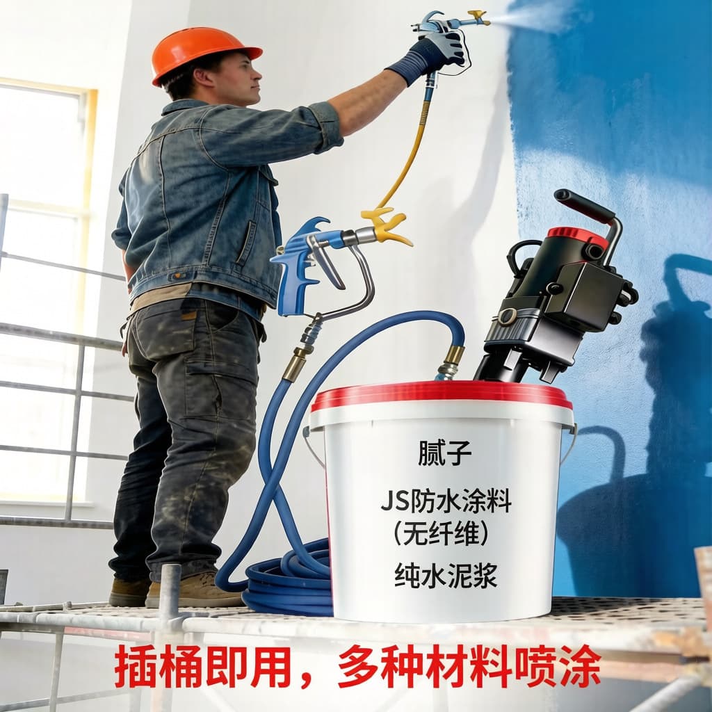 New Handheld High-Pressure Airless Sprayer Multifunctional Small Cannon Putty Waterproof Coating Cement Slurry JS Paint Sprayer
