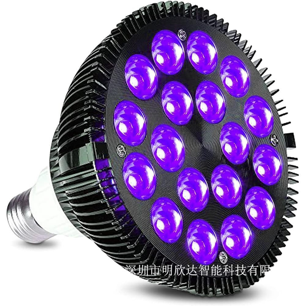 Cross-border UV Black Purple Par Light 385-400nm Fluorescent Die-cast Aluminum 120° Lens 54W Bar Party