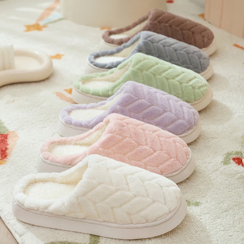 Ready stock plush slippers, women's home slippers, cross-border wholesale cotton shoes, indoor warm cotton slippers, hospitality home shoes