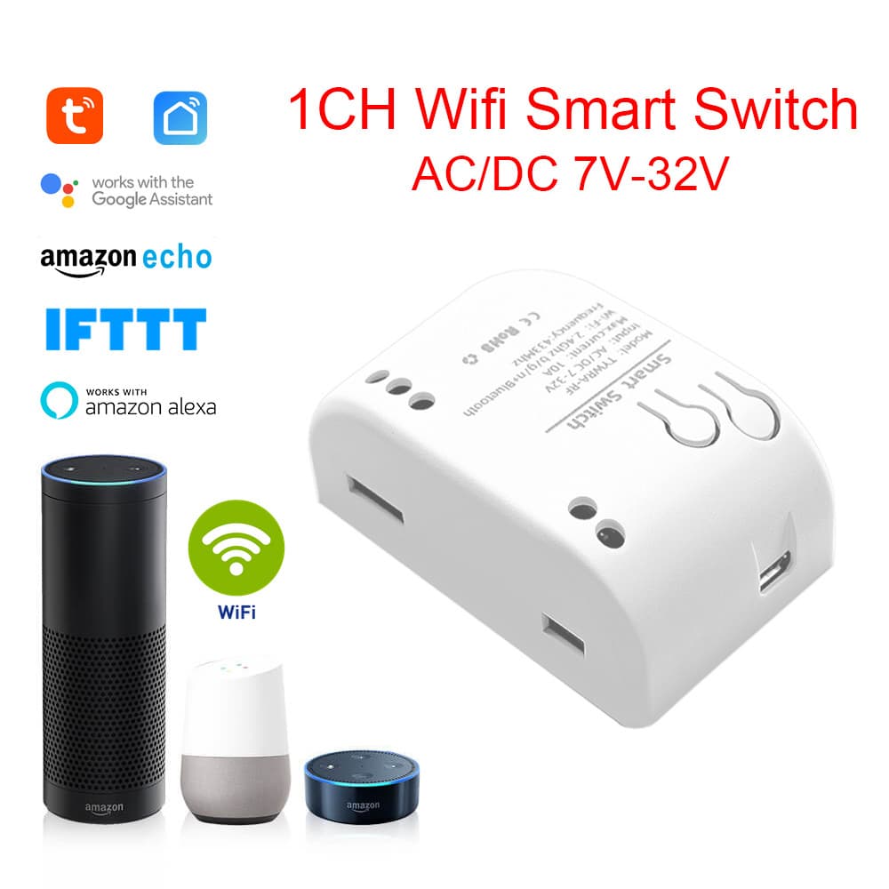 Tuya Smart Home WiFi Switch Single-Channel Relay Module with Instantaneous, Self-Locking, Interlocking, and Remote Control