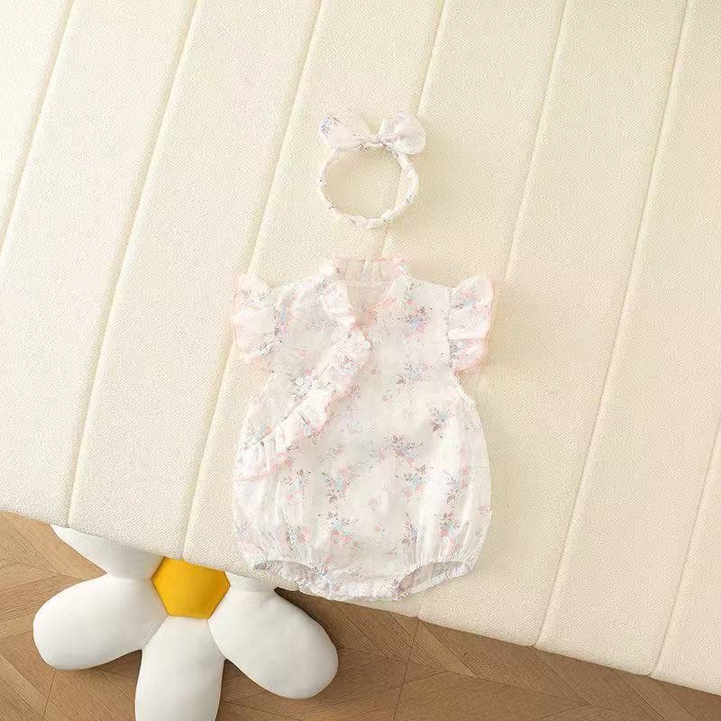 Baby jumpsuit, Hanfu, baby girl, thin pink cheongsam bag, thin harem suit