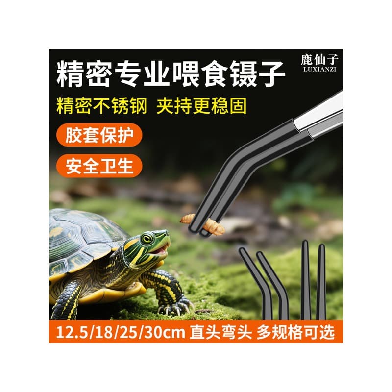 Deer Fairy Feeding Turtle Feeding Tweezers Tortoise Gecko Lizard Silicone Feeding Extended Precision Stainless Steel Elbow Claws