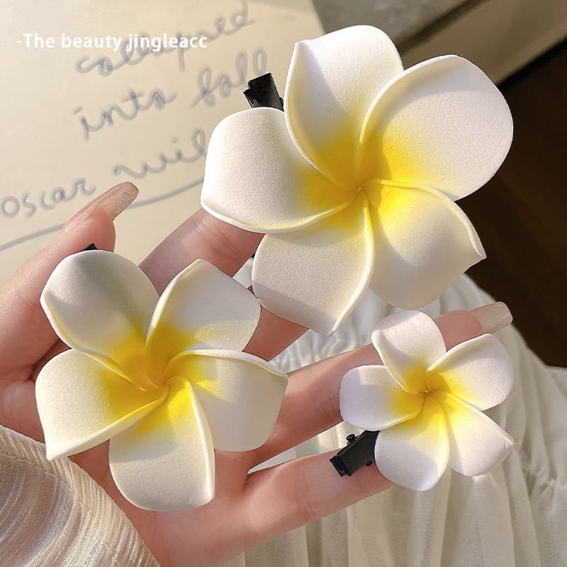 Plumeria Hair Clip Headpiece 2026 New Style Flower Ear Side Clip Hairpin for Women Side Clip