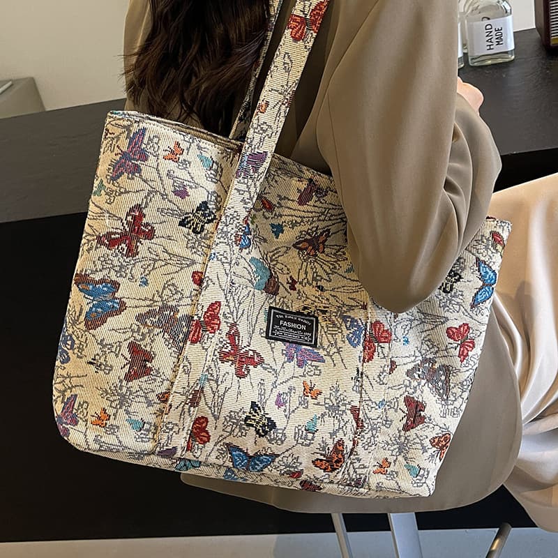 2026 New Premium Large Capacity Canvas Shoulder Bag Fashionable Commuter Tote Bag for Women School Bag