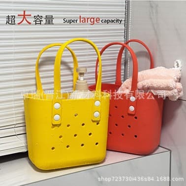 EVA Beach Bag Casual Fashion Hole Bag DIY Accessories Large Lunch Bag Handbag Waterproof Toiletry Bag