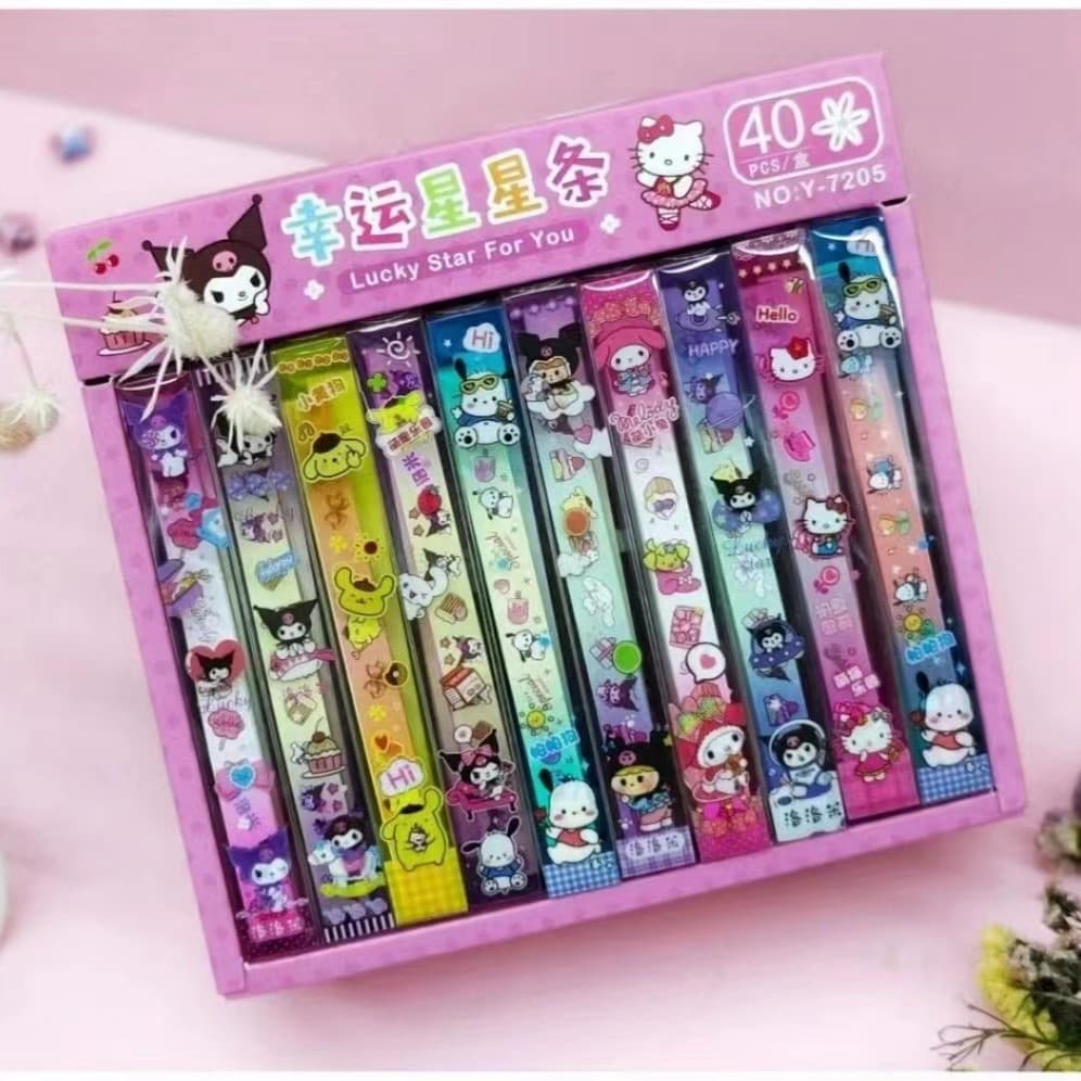 Sanrio Family New Star Strip Origami Cartoon Printed Origami Children's Star Folding Handcraft Gift