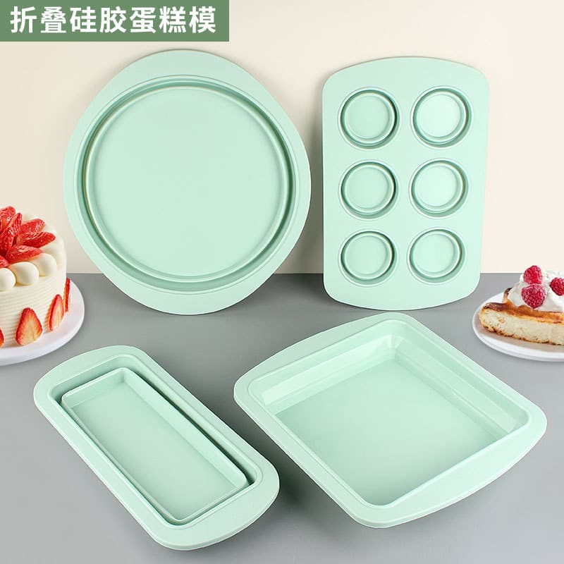 Baking Tools Silicone Cake Mold Baking Pan Cake Mold Set Foldable Silicone Cake