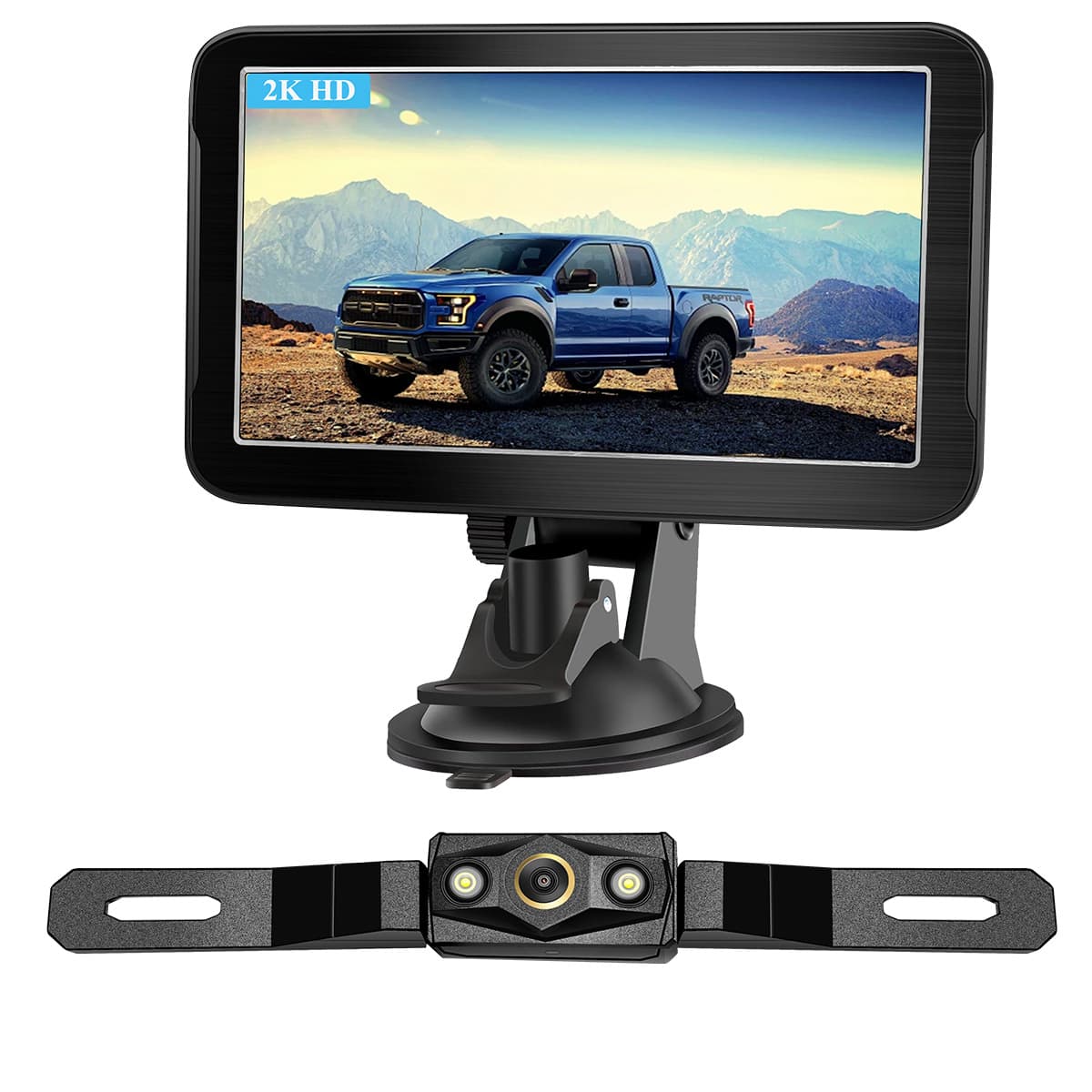Amazon's new 7-inch private model car reversing monitor 2K IPS digital high-definition night vision reversing camera