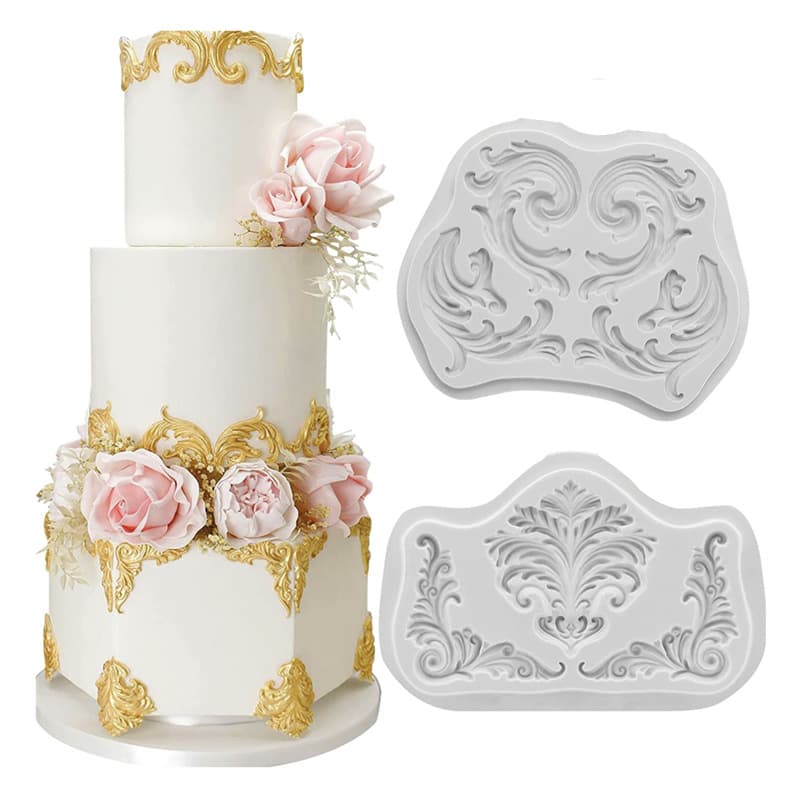 Retro Court Relief Silicone Mold Cake Decorating Tool Baking Tools Sugar Art Printing Mat Irregular Shape for Chocolate and Clay