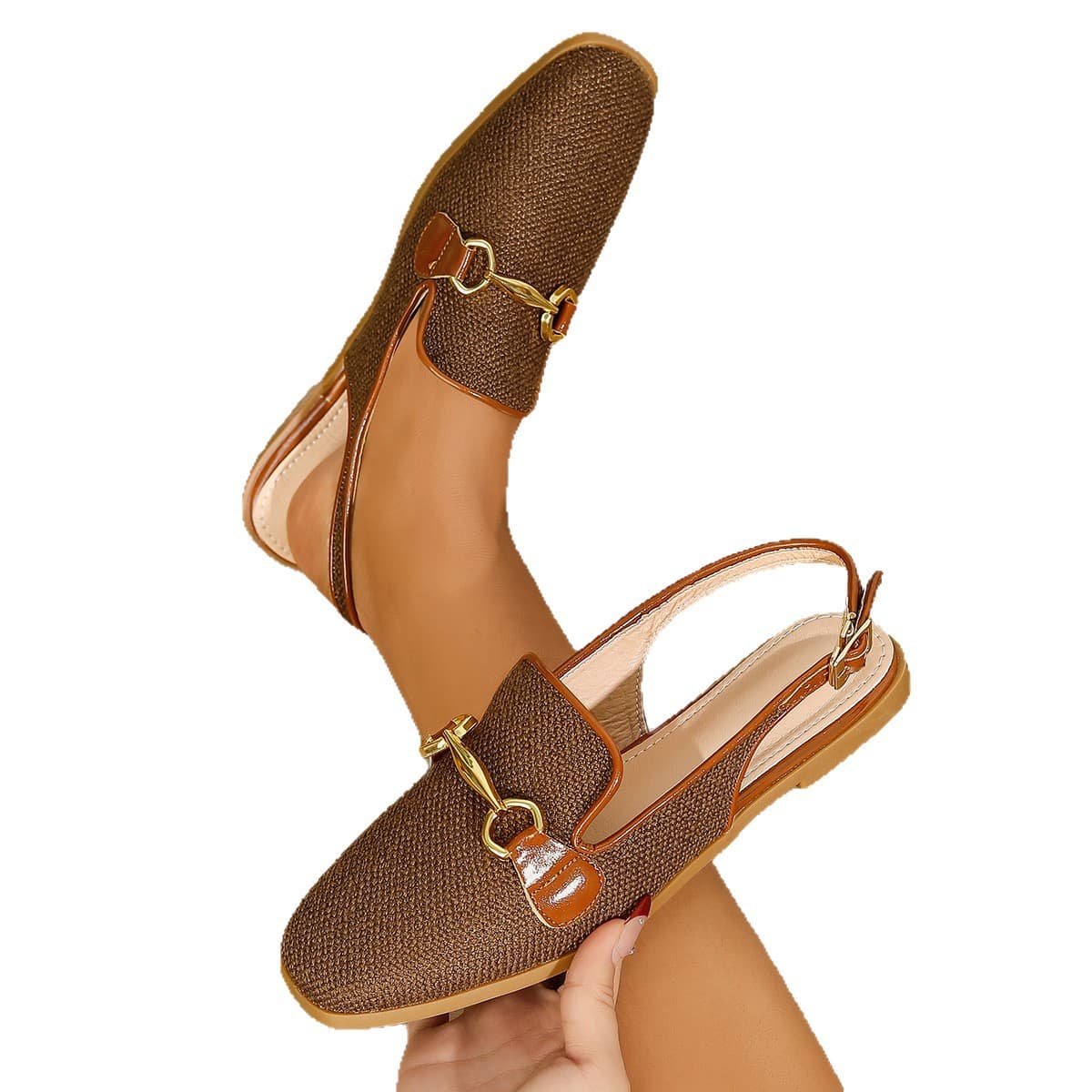 Baotou Half Slippers Women Cross-border Hot Sale 2026 Spring New Flat Low Heel Open Back One-strap Lazy Shoes
