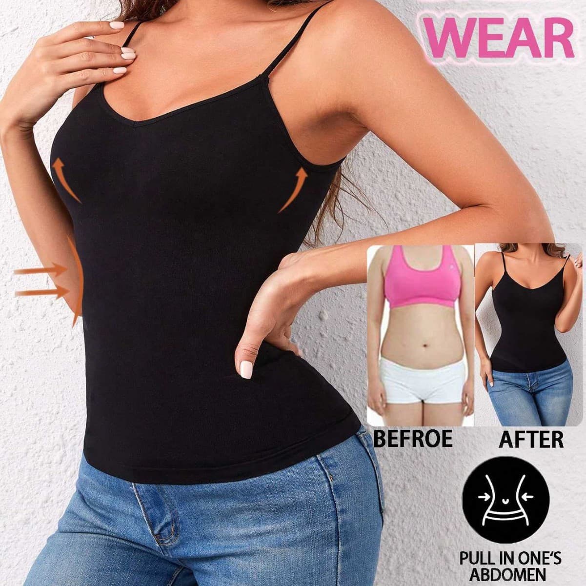 Women's Shapewear Top Camisole Vest Bodysuit Tummy Control Bust Support Sports Innerwear Simple Slimming