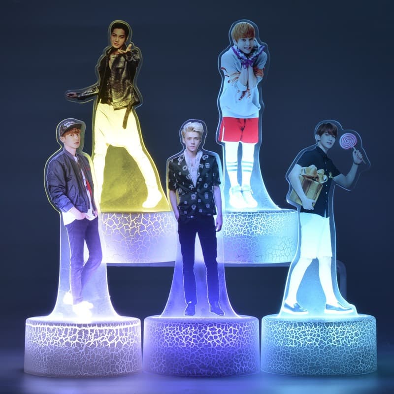 Park Chan-yeol Baekhyun KPOP boy group EXO star merchandise store color printed 3D nightlight ornament wholesale