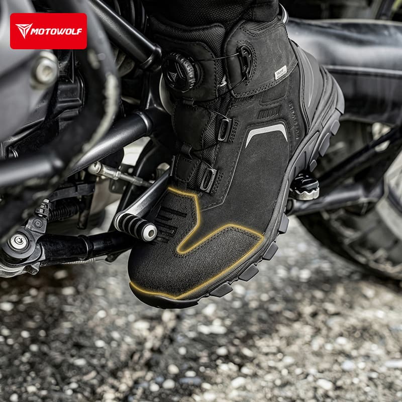 Motorcycle Riding Boots Waterproof Breathable Quick-Lace Knob Ankle Protection Anti-Collision Anti-Slip Wear-Resistant Off-Road Motorcycle Shoes