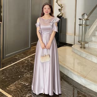 Gray New Satin Plus Size Bridesmaid Dress, Purple Texture Slimming High-End Niche Sister Dress, Bridesmaid Group for Plus Size
