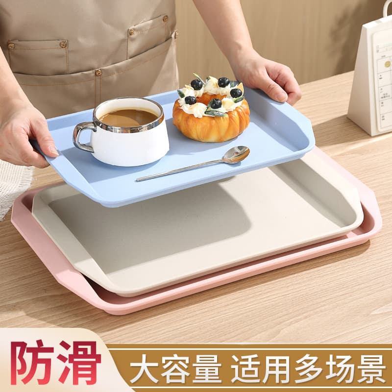 Commercial tray with handles, restaurant-specific anti-slip serving and carrying plate, thickened hot pot buffet display cabinet dish plate