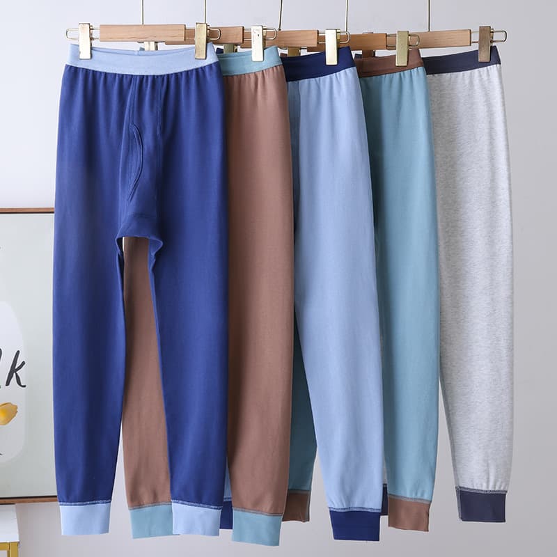 Youth Student Thermal Underwear Pants Pure Cotton Boys Base Layer Long Johns Medium and Large Children Warm Pants Boys Single Pants Kids Sleep Pants