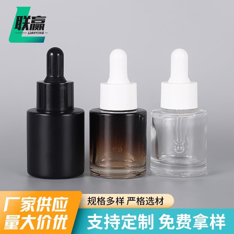 Factory in-stock 20ml straight round bottles, essential oil dropper refill trial bottles, serum lotion glass refill bottles