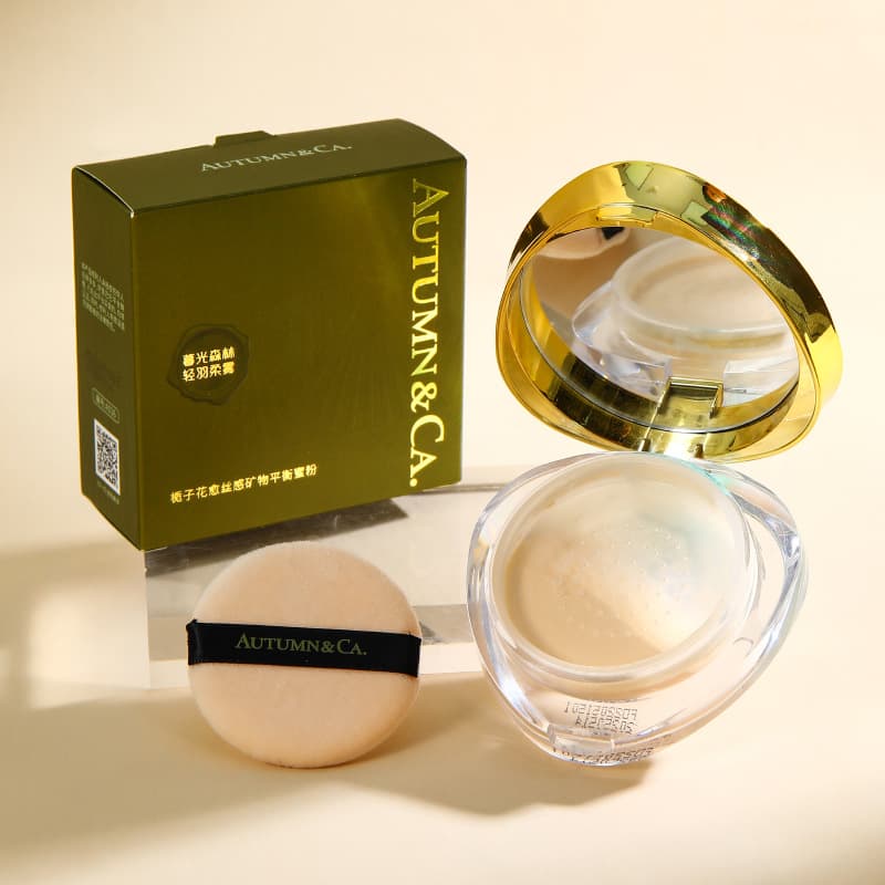 Qiukou Gardenia Flower Healing Silk Feel Balancing Loose Powder Long-lasting Setting Invisible Pores Not Easy to Remove Makeup Setting Powder Drop Shipping