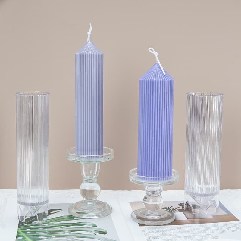 Aromatic Candle DIY Acrylic Plastic Mold Decorative Thin Stripe Cylindrical Round Toothed Bar Soap Making Mould Transparent