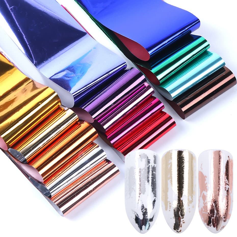 Nail Art Starry Sky Paper Transfer Foil 14 Colors Metallic Bottled Starry Sky Paper Solid Color Starry Sky Nail Decals Bagged