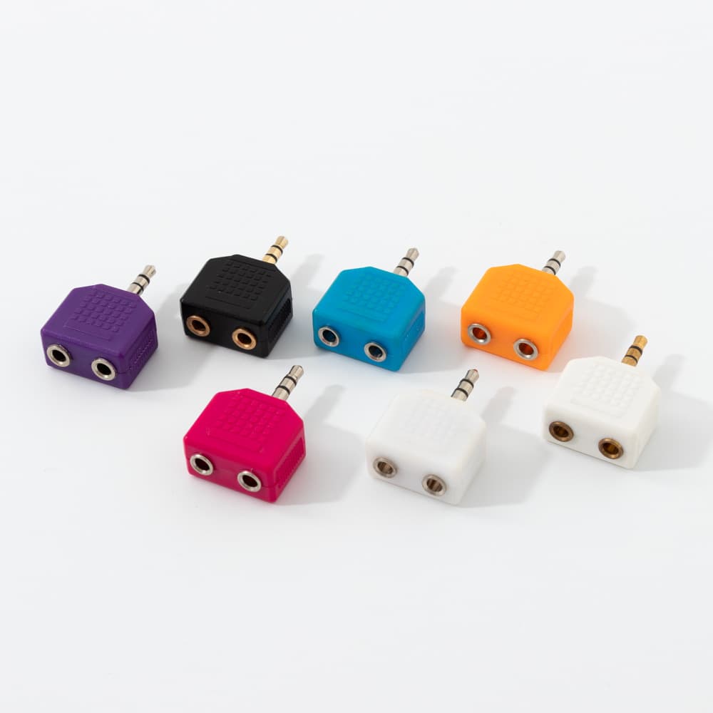 3.5mm Male to 2x 3.5mm Female Stereo Audio Adapter Headphone Plug Aviation Headset Converter Multiple Colors