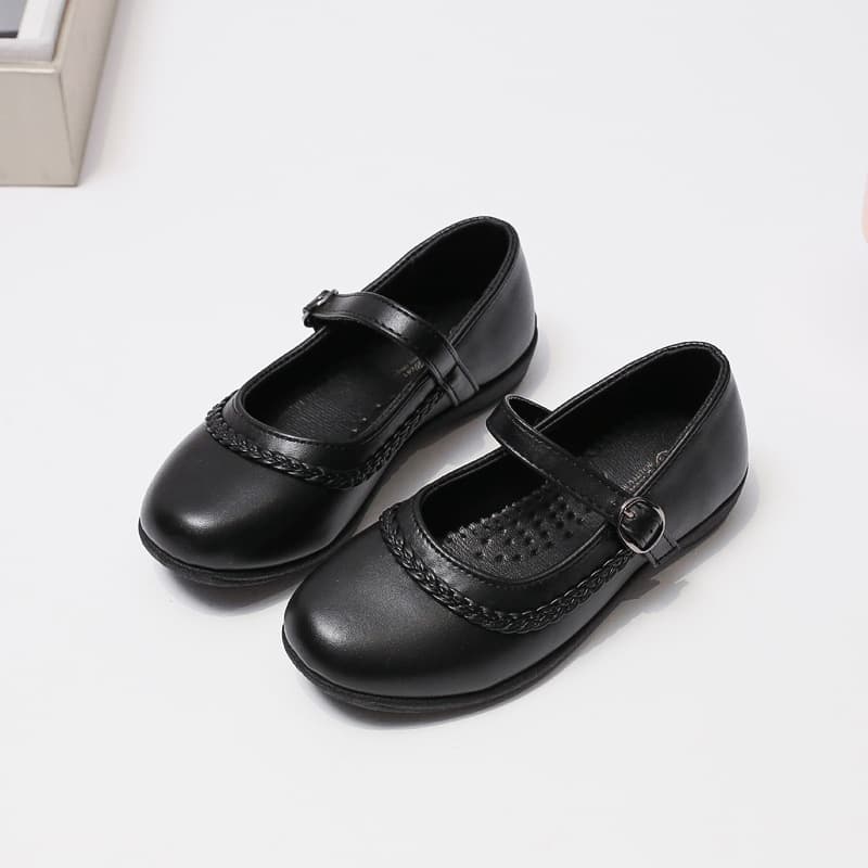 Girls Big Kids Princess Shoes Spring Autumn New Student Campus British Performance Soft Sole Children Black Leather Shoes