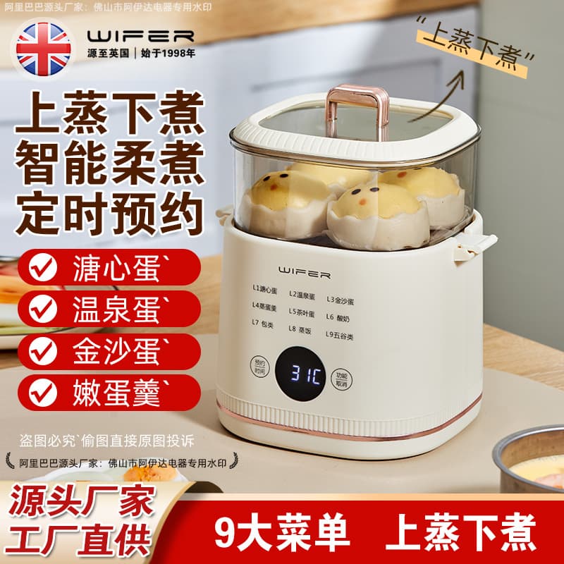 Smart Egg Steamer Cooker for Soft-Boiled and Onsen Eggs, Multi-use Mini Breakfast Appliance for Home