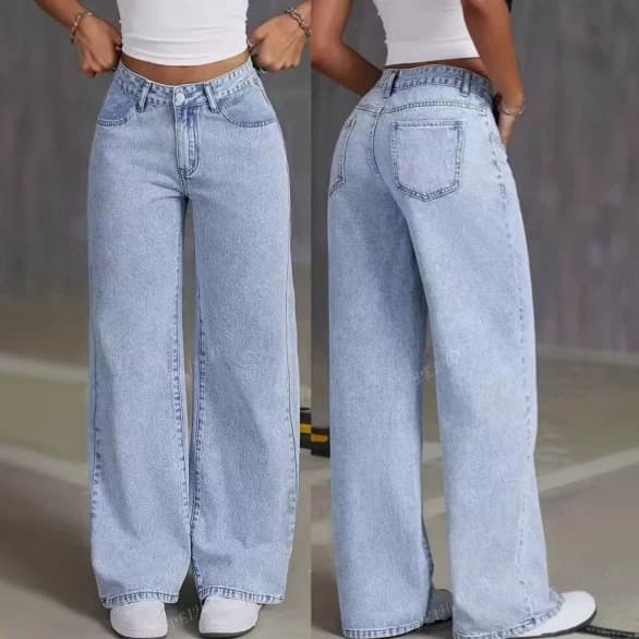 Cross-border Trade European and American Style Fashion Jeans for Women Spring Autumn American High Street Straight Loose Versatile Casual Pants