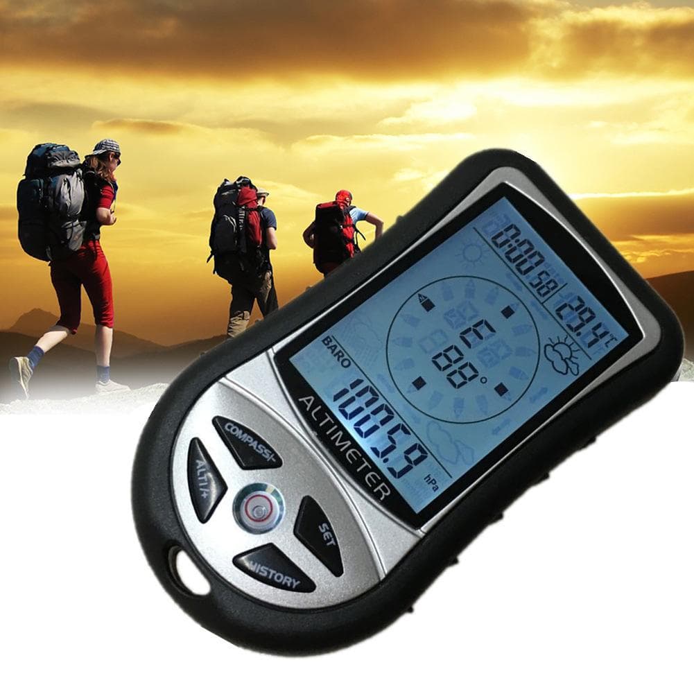 DS302 Electronic Altimeter, Barometer, 8-in-1 Handheld Portable Compass for Mountaineering and Fishing