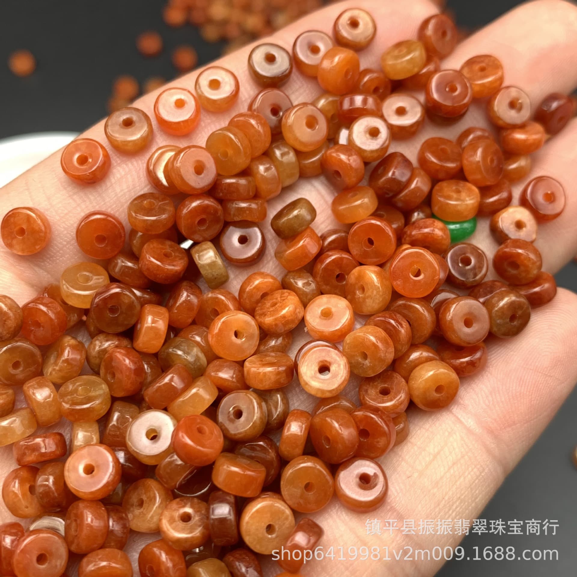Myanmar Jadeite Red Jade Abacus Beads Loose Beads Wholesale, DIY Jade Ornament Bracelet and Necklace Spacer Bead Accessories
