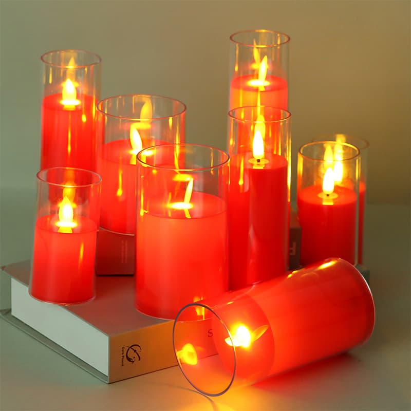 Electronic red candle led electronic candle light ornaments simulation romantic birthday party layout creative wedding props