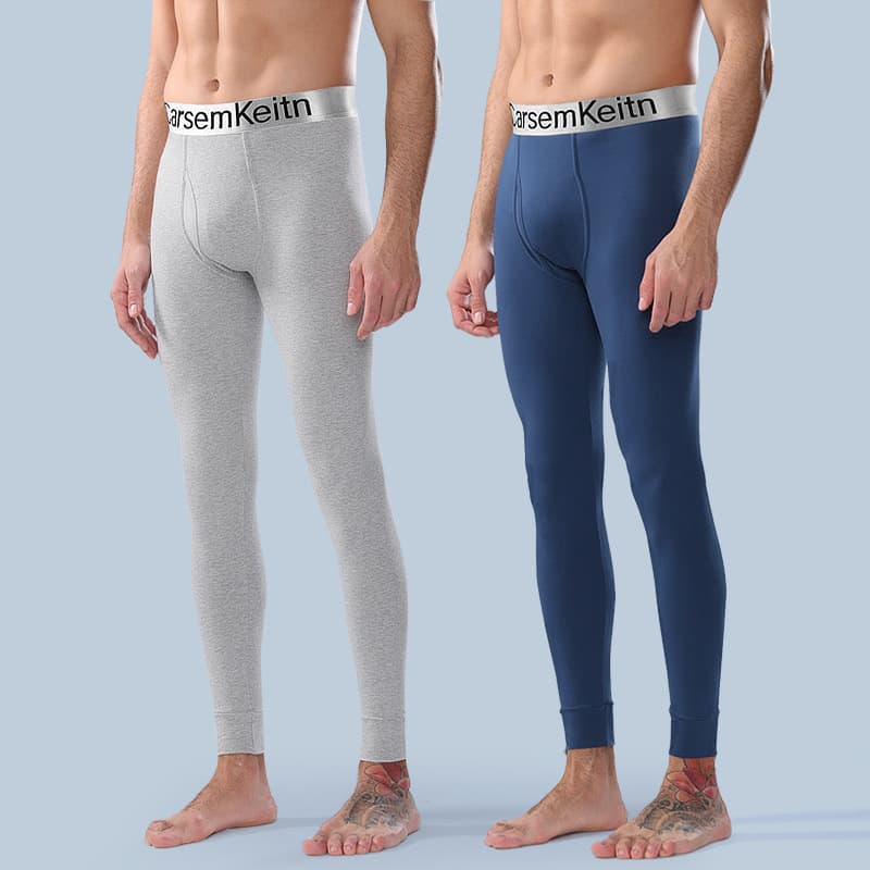 Men's Thermal Underwear Autumn/Winter Teenagers Pure Cotton Thin Style Slim Fit Warm Pants, Tight Slim Fit Thermal Underwear Base Layer Lining Pants