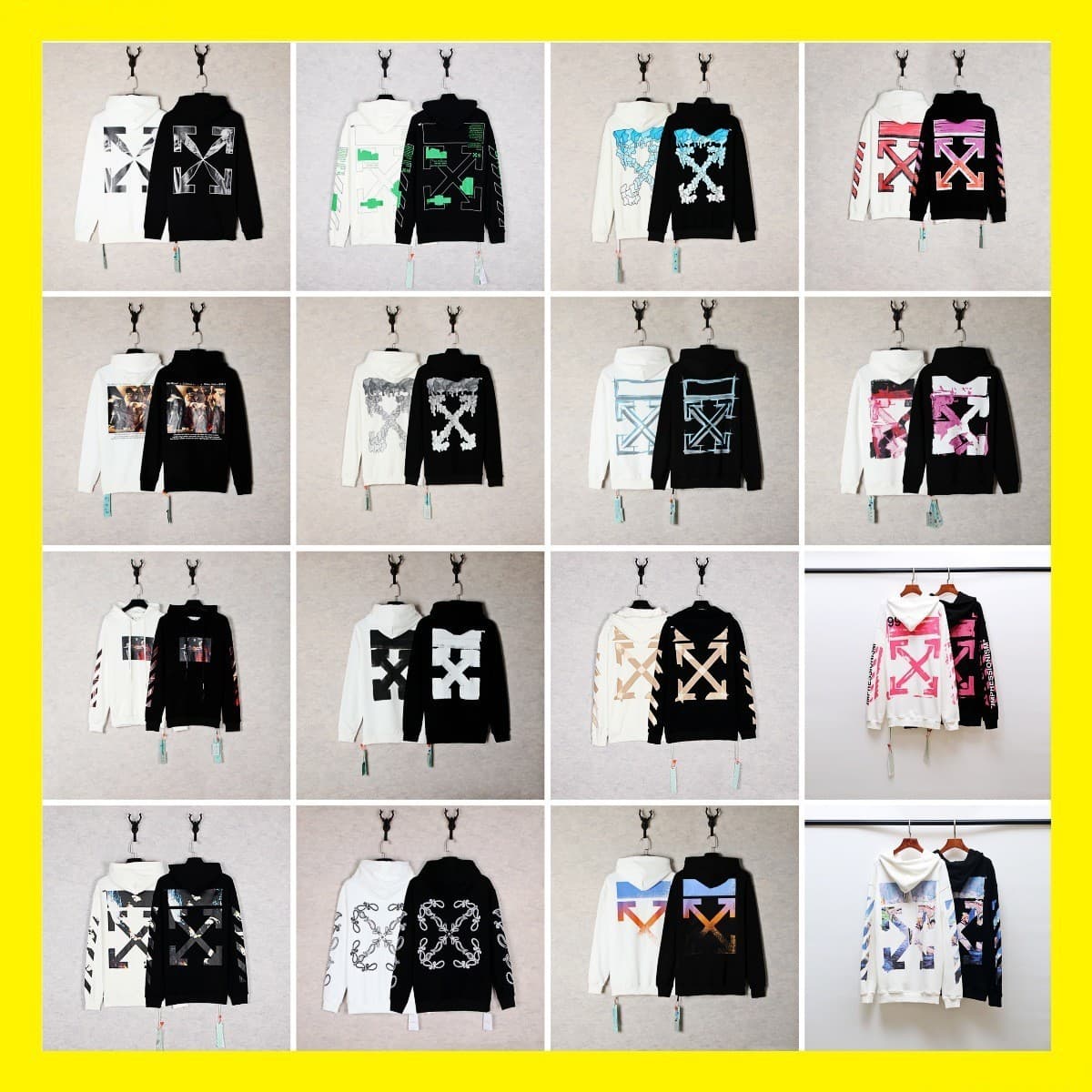 O'ma! Cross-border wholesale off-trend brand 24 new waist floral arrow graffiti OW zebra cross hoodie couple sweatshirt