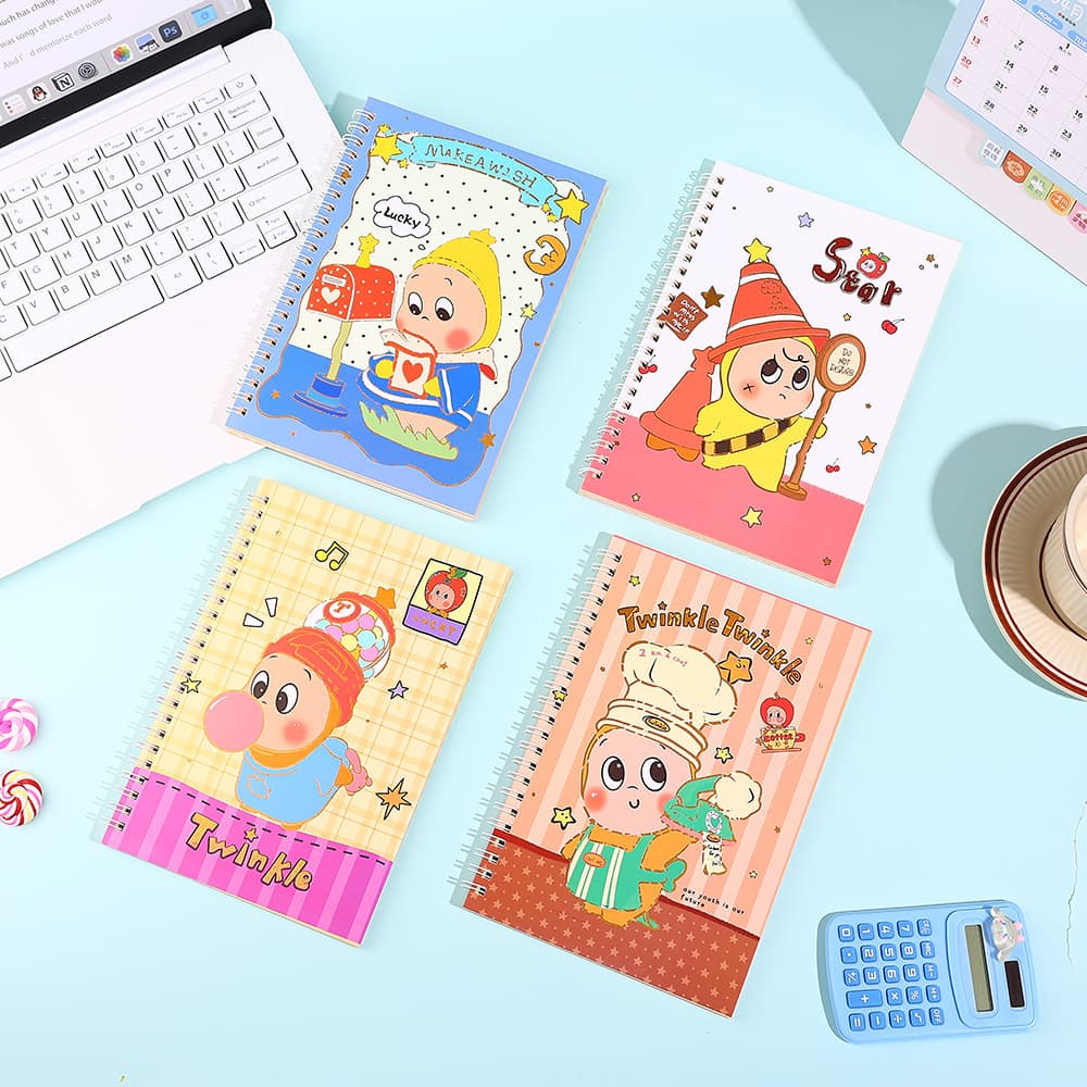 Hot POPMART Star Man Notebook A5 Spiral Notebook Cartoon Colored Pages Journal Creative Student Notebook