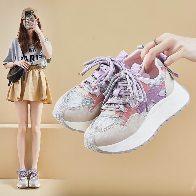 Ins Korean New Dad Shoes Women 2025 Summer Student Running Sports Casual Mesh Casual Women Shoes BN016