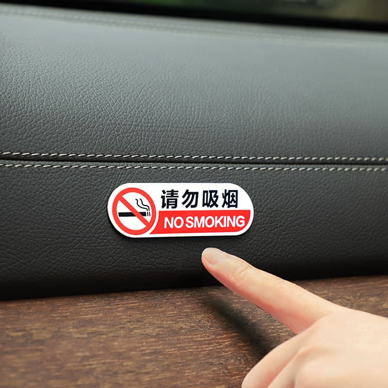 No Smoking Car Sticker Warning Sign Reminder Decal Interior Prohibition Metal Badge