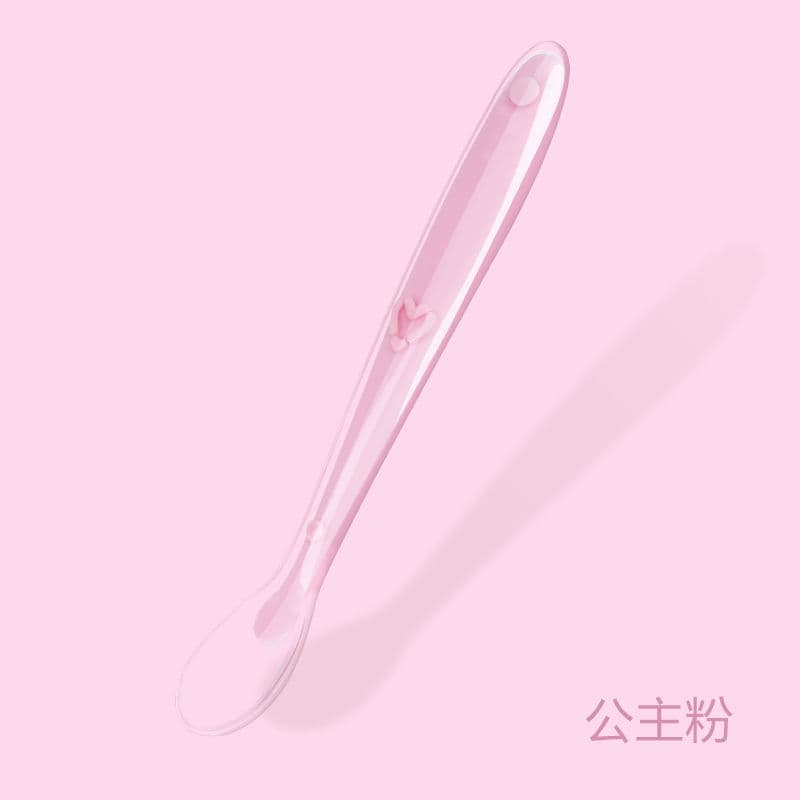Baby Silicone Spoon Toddler Feeding Utensils Infant Soft Spoon Temperature Sensing Spoon