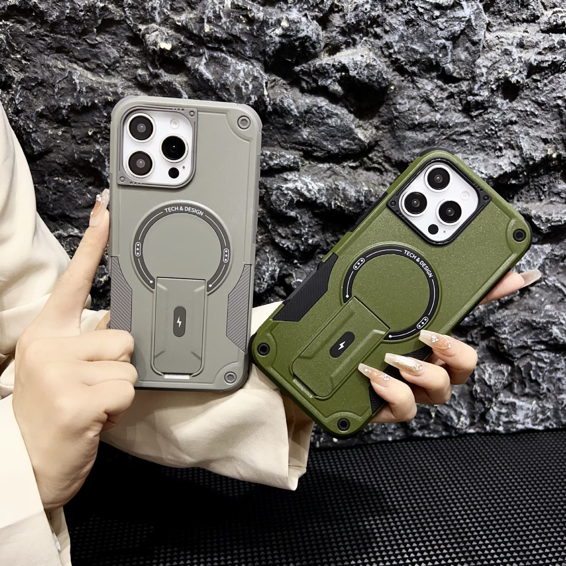 Cross-border hot product suitable for Apple 17 Bundesliga magnetic holder mobile phone case iphone16promax anti-fall protective cover