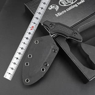 Factory Wholesale Outdoor Micro Tech Straight Knife G10 Handle High Hardness Camping Survival Knife with K Sheath Sharp Tactical Knife