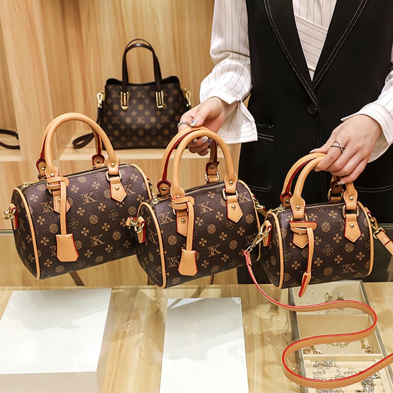 Genuine Leather Bag Women Printed Pillow Bag Mini Women's Bag 2025 New Fashion Ins Shoulder Crossbody Boston Bag