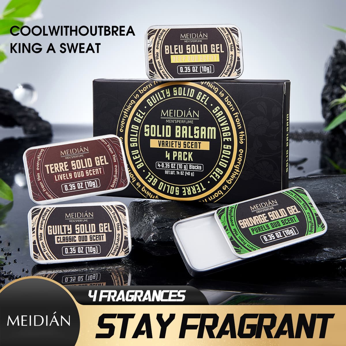 English cross-border exclusive MEIDIAN solid balm big-name same-scent solid perfume long-lasting fragrance light fragrance portable