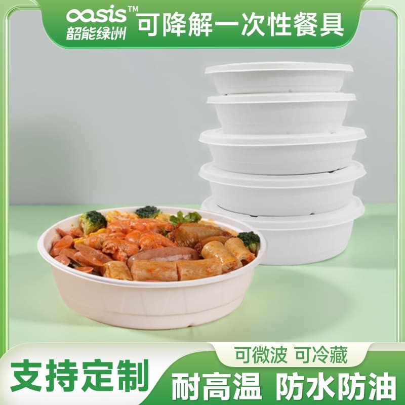 Shaoneng Lvzhou Sugarcane Pulp Disposable Tableware 2500/3000/3500ml Vegetable Bowl Basin Biodegradable Eco-friendly