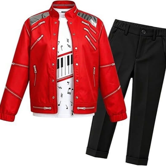 Road to Stardom Michael Jackson stage costume cosplay red leather cosplay cos costume